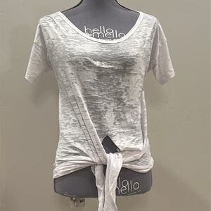 Alternative White Tie-Front Short Sleeve Top